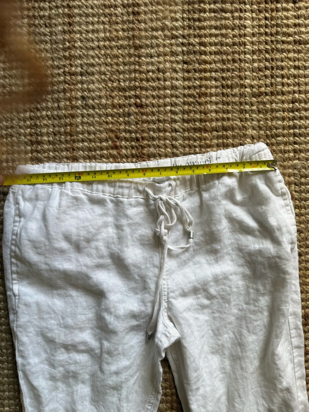 BLANKNYC 100% Linen White Drawstring Pants — Size 7